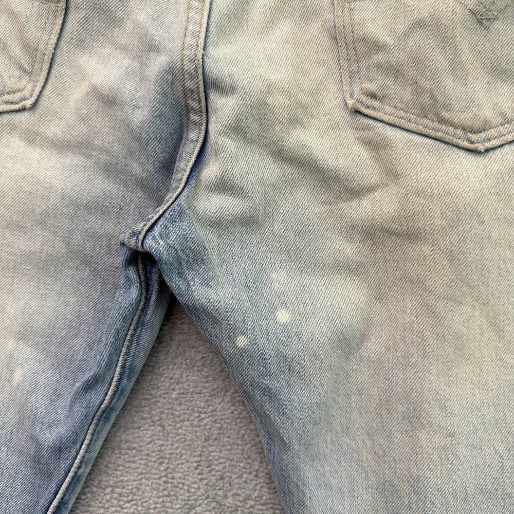 Levis 501 Selvedge Denim Jeans Men 34x34 Light Wash Button Fly Distressed Modern - Picture 8 of 16